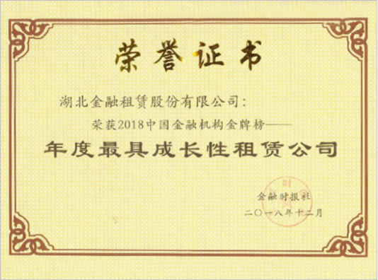 2018年度最具成长性租赁公司